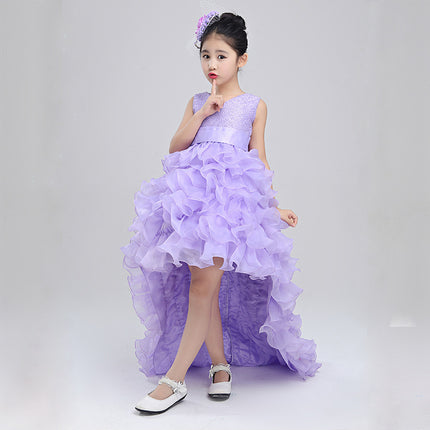 Girls dress wedding flower girl dress skirt child Princess Dress Costume skirt tail 888 piano