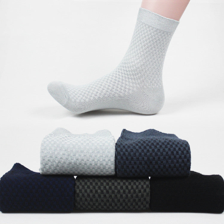 Men’s Bamboo Fiber Business Socks | Breathable Anti-Odor Soft Crew Socks | Eco-Friendly Medium-Thickness Daily Wear | 5-Color Pack | Free Size 38-44 - Apparel & Accessories > Clothing > Socks > Crew Socks