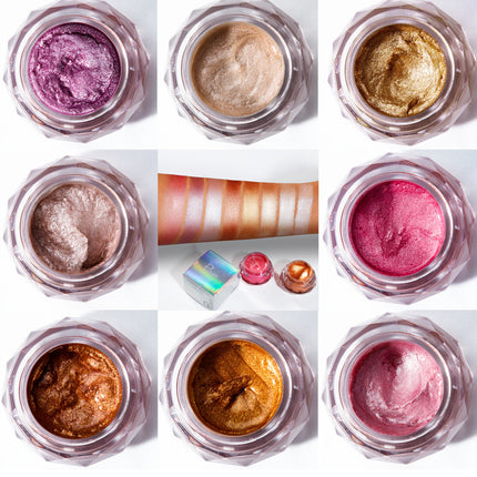 Face Highlighter Jelly Gel Mermaid Eyeshadow Glow Body Glitter Festival Makeup Iluminador Gold Liquid Highlighter Bronzer