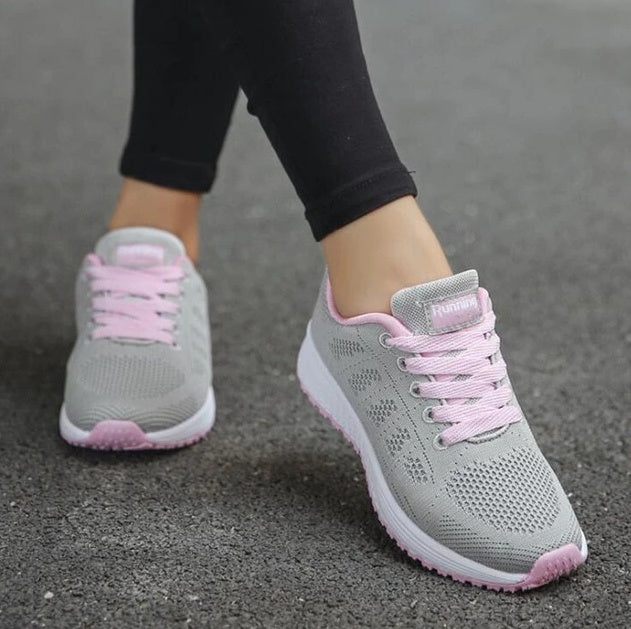 Women’s Sports Sneakers | Breathable Mesh Running Shoes | Lightweight EVA Vulcanized Sole | Low-Wedge Heel Athletic Shoes | Casual Walking Fitness Trainers - Apparel & Accessories > Shoes > Sneakers