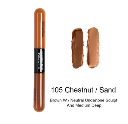 GlowPro | Concealer | Double Head | Brightens Skin Tone | 101 Taupe 102 Almond 105 Chestnut | Foundation Friendly -