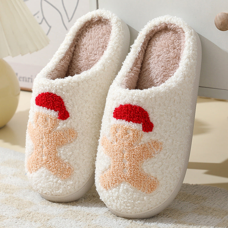 Christmas Home Slippers for Women & Men | Cute Cartoon Santa Claus Winter Warm Furry Shoes | Suede Upper | Soft TPR Sole | Cozy Holiday Indoor Slippers | Couples Plush House Shoes - Apparel & Accessories > Shoes > Slippers