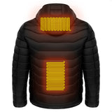 Men Heated Puffer Jacket | Electric Heating Coat with 9 Heat Zones | Insulated Hooded Windbreaker | USB Powered Heated Ski Jacket | Unisex Winter Warm Electric Coat (Black/Blue/Red in Zone 9) - Apparel & Accessories > Clothing > Outerwear > Coats & Jackets > Puffer Jackets