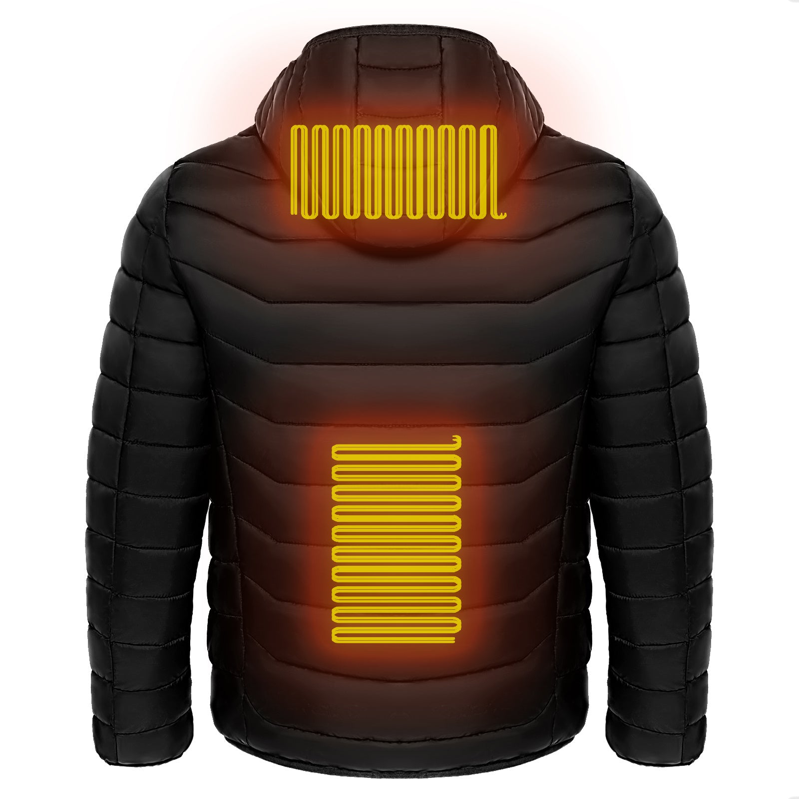 Men Heated Puffer Jacket | Electric Heating Coat with 9 Heat Zones | Insulated Hooded Windbreaker | USB Powered Heated Ski Jacket | Unisex Winter Warm Electric Coat (Black/Blue/Red in Zone 9) - Apparel & Accessories > Clothing > Outerwear > Coats & Jackets > Puffer Jackets