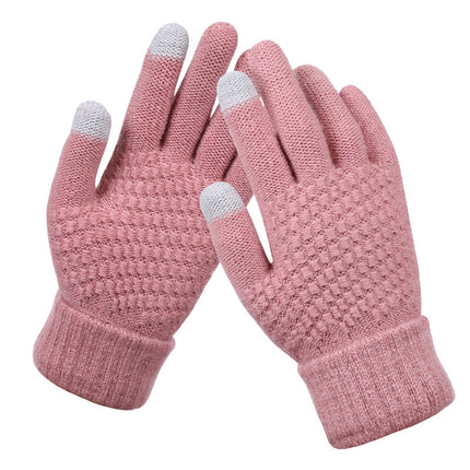 Couple knitted gloves touch screen gloves