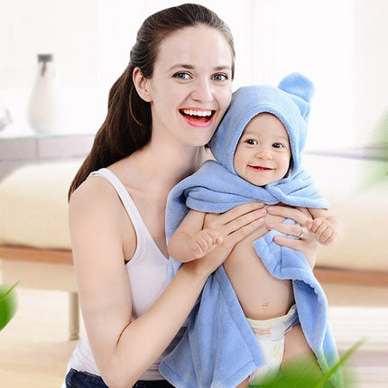 Cotton baby care hooded bath towel