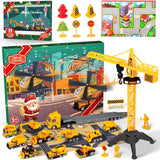 TechTrek Toys | Advent Calendar | 24 Piece Engineering Vehicle Playset | Countdown To Christmas | Vehicles | Boosts STEM -