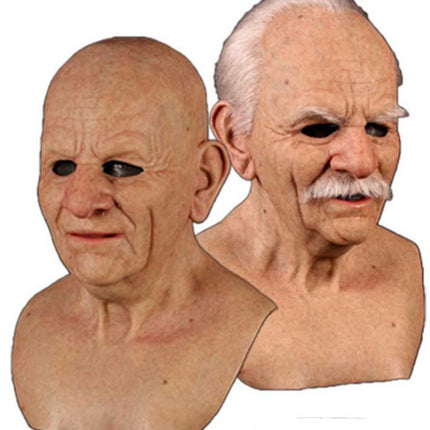 Old man mask white hair white beard headgear halloween