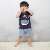 BabyJoy | Cartoon Baby Tee Set | Soft Cotton | Cartoon Animal Stripe | 80-100 cm | Everyday Wear -