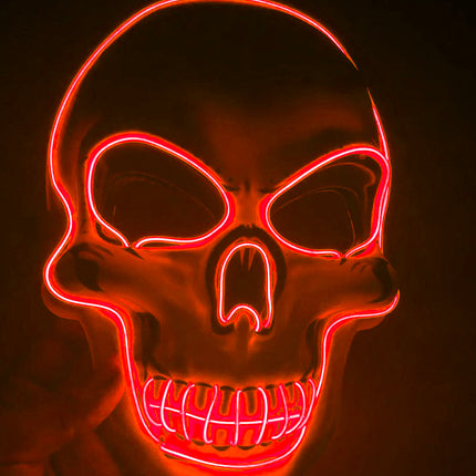 Halloween Skeleton Mask LED Glow Scary Mask