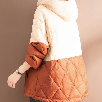 Women's Clothing Light Thin And Loose Warm Hooded Cotton Coat Jacket