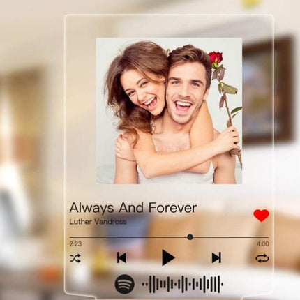 Customizable Photo Music Album Cover Night Light Carved Name Song Photo Frame