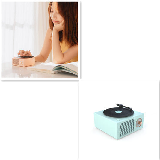 RetroSound | Wireless Mini Phonograph | Bluetooth | 1000mAh | 112x105x57mm | Compact Portable Speaker -
