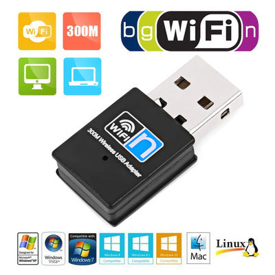 NetFlex | Wireless Card | 300 Mbps | RTL8192EU Chipset | Black | Plug and Play on Windows Mac Linux -