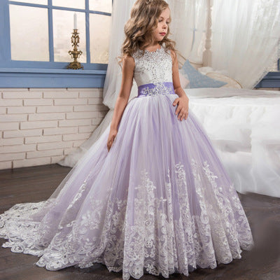 Europe And The United States New Children's Clothing Lace Wedding Dress