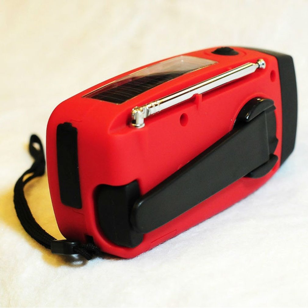 SolarPulse | Hand Crank Radio Flashlight | Usb Charging | Solar Powered | Red | Reliable Outdoor Power -