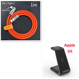 | 3 In 1 Fast Charging Station Wireless Stand | Fast Charge | Qi Dock For Phone Earbuds | Black | Desk Space Saver -