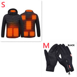 Men’s Heated Jacket USB Electric Coat | 3-Temperature Thermal Heating Jacket with Removable Hood | Lightweight Warm Cotton Coat | Windproof Winter Heated Outerwear | 2/4/8/9 Heat Zone Options | S–6XL (No Power Bank Included) - Apparel & Accessories > Clothing > Outerwear > Coats & Jackets > Puffer Jackets
