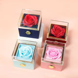 Forever Rose | Rotating Rose Soap Flower Gift Box | Acrylic Cover Rotating Display | Lasts For Years | Red | Valentines Day Gift - Health & Beauty > Jewelry Cleaning & Care > Jewelry Holders > Jewelry Boxes