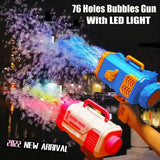 Bubble Rocket | Bubble Gun | 69 Hole Bubble Chamber With Led | Thousands Of Bubbles Per Minute | Multicolor | Night Fun -