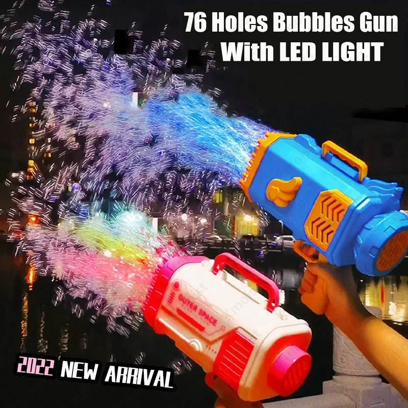 Bubble Rocket | Bubble Gun | 69 Hole Bubble Chamber With Led | Thousands Of Bubbles Per Minute | Multicolor | Night Fun -