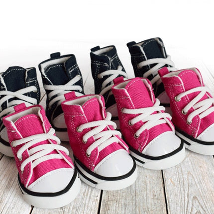 Pet denim canvas shoes dog shoes, sports and leisure waterproof non-slip dog shoes breathable and comfortable