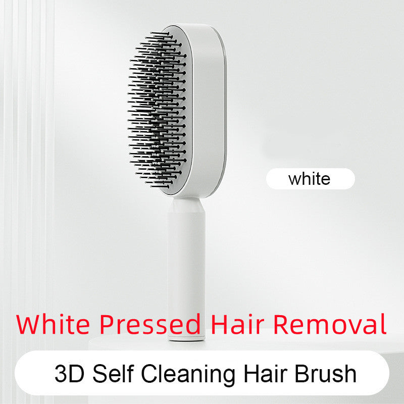 Self-Cleaning Hair Brush for Women | One-Click Cleaning Detangling Comb | 3D Air Cushion Scalp Massage Brush | Anti-Static, No-Pull Hairbrush | Pain-Free Detangling for All Hair Types | Optional Wall-Mounted Storage - Health & Beauty > Personal Care > Hair Care > Hair Styling Tools > Combs & Brushes > Paddle Hairbrushes