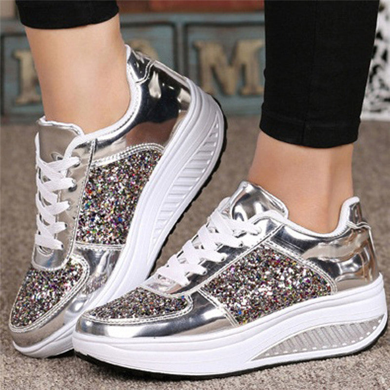 Sequin | Women's Sneakers | Vulcanized Sole | Keeps Warm | Black | Easy On and Off -