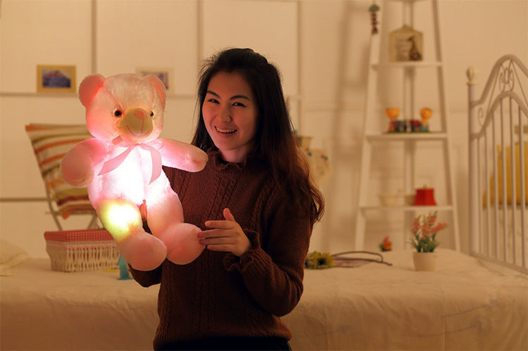 Creative Light | LED Teddy Bear Plush | Color Changing LED | Kids Night Light | Multi Color | Tap Activated Glow -