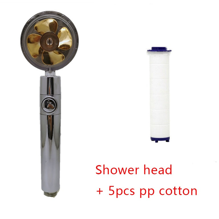 High-Pressure Water-Saving Shower Head | 360° Rotating Turbo Fan Spray Nozzle | ABS Pressurized Shower with Filter | Chrome Round Fixed Head - Hardware > Plumbing > Plumbing Fixture Hardware & Parts > Shower Parts > Shower Heads > Handheld Shower Heads
