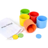 KidzLearn | Wooden Color Sorting Cup | Color Sorting | Counting | Multicolor | Builds Color Recognition And Early Math -