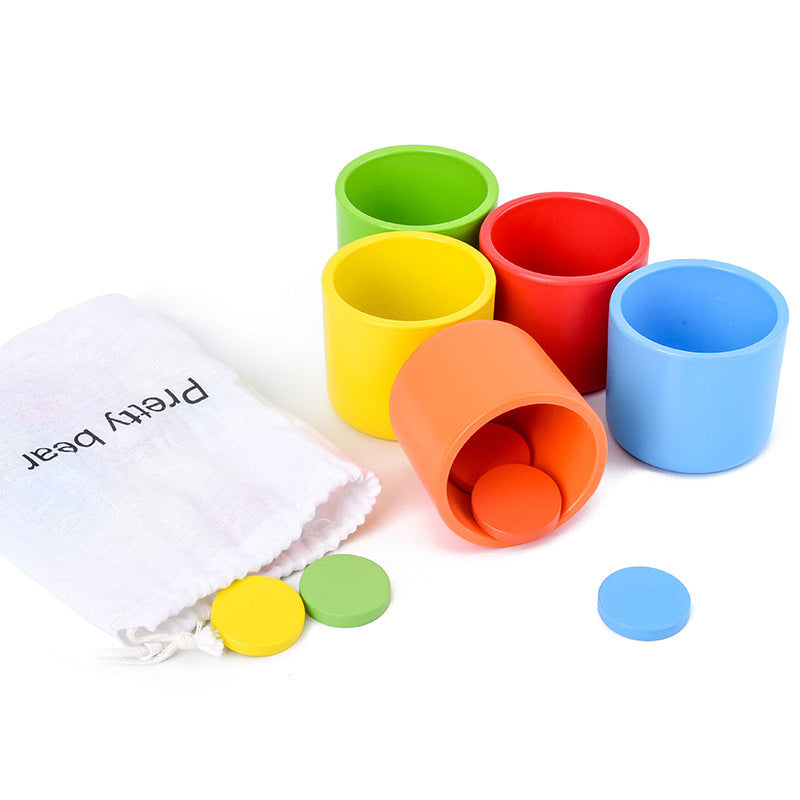 KidzLearn | Wooden Color Sorting Cup | Color Sorting | Counting | Multicolor | Builds Color Recognition And Early Math -