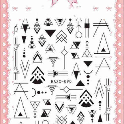 Black Butterfly Nails Stickers Decals White Flower Adhesive Manicure