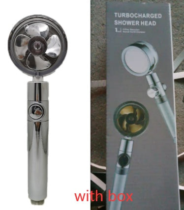 High-Pressure Water-Saving Shower Head | 360° Rotating Turbo Fan Spray Nozzle | ABS Pressurized Shower with Filter | Chrome Round Fixed Head - Hardware > Plumbing > Plumbing Fixture Hardware & Parts > Shower Parts > Shower Heads > Handheld Shower Heads