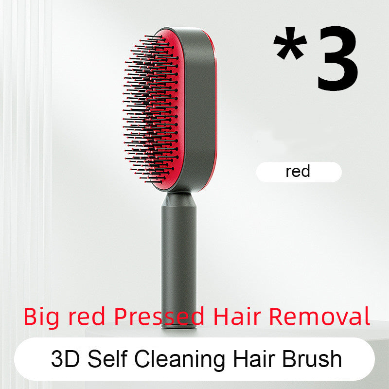 Self-Cleaning Hair Brush for Women | One-Click Cleaning Detangling Comb | 3D Air Cushion Scalp Massage Brush | Anti-Static, No-Pull Hairbrush | Pain-Free Detangling for All Hair Types | Optional Wall-Mounted Storage - Health & Beauty > Personal Care > Hair Care > Hair Styling Tools > Combs & Brushes > Paddle Hairbrushes