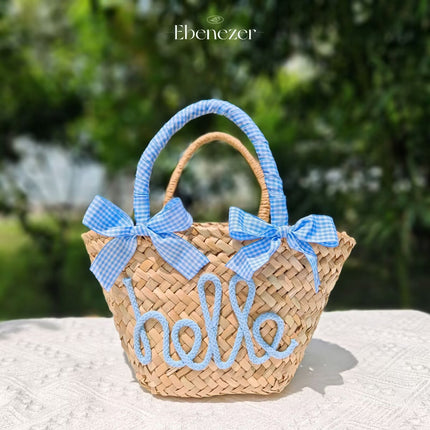 Customized Letter Woven Candy Colored Handbag