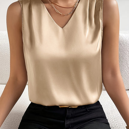 Women's Satin Temperament Commute Vest Bottoming Top