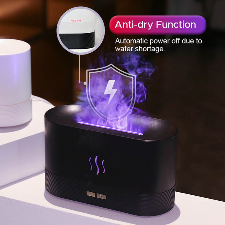 ZenFlame | Ultrasonic Humidifier | Usb Powered | Essential Oil Diffuser | Rgb Flame | Aromatherapy Night Light -