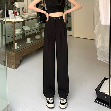 Women's New High Waist Loose Drape Suit Wide Leg Pants