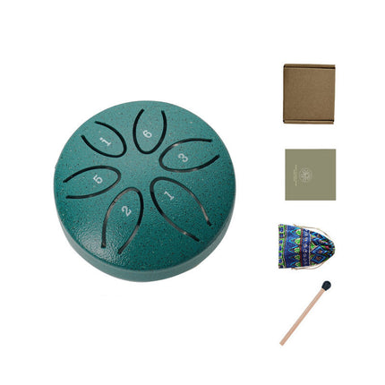 Ethereal Drum, A 3-inch 6-tone Ethereal Drum With A Small And Portable Shape And An Ethereal Sound, Can Relieve Stress, Heal And Meditate. It Comes With A Drumstick And A Note 3-piece Set.