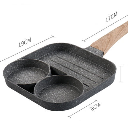 Multi Functional 4 Hole Frying Pan Non Stick Breakfast Burger Egg Pancake Maker Medical Stone Four Hole Omelet Pan