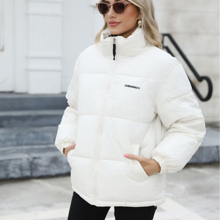 Winter Coat Women Casual Windproof Down Cotton Coat Warm Thickened Jacket Solid Outwear All-match Loose Tops Clothing