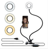 LumiFlex | LED Selfie Ring Light | Hands Free Clamp | 3 Color Temps 10 Levels | Ideal for Makeup and Selfies -