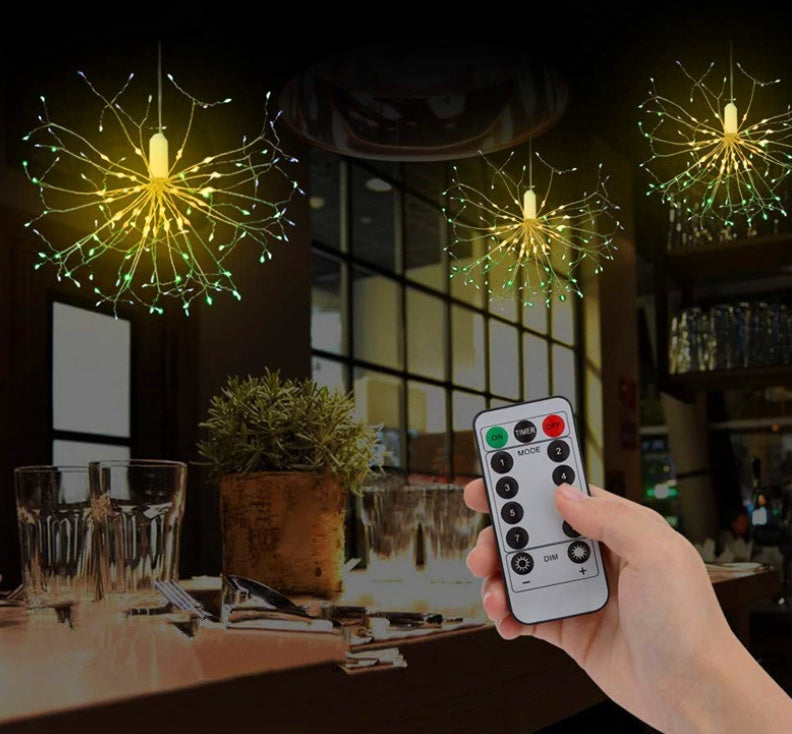 LumaCraft | LED Fireworks Light String | Low Power | One Button | Multicolor | Festive Decor -