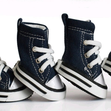 Pet denim canvas shoes dog shoes, sports and leisure waterproof non-slip dog shoes breathable and comfortable