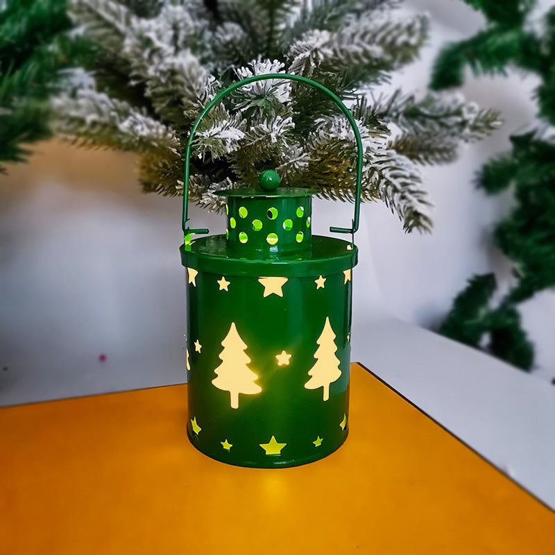 Christmas LED Candle Lantern | Nordic Style Electronic Candle Light | Creative Holiday Decoration for Christmas & Halloween | Wrought Iron Wind Lantern - Home & Garden > Decor > Flameless Candles