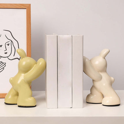 Decorative Ceramic Book Ends Creative Animal Figurine Book Ends Stands Suitable For Hold Cds Dvds Magazines