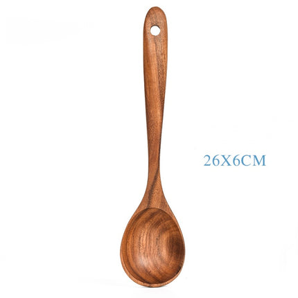 Teak Natural Wood Tableware Spoon Ladle Turner Rice Colander Soup Skimmer Cooking Tool Sets Spoon Scoop Kitchen Tools Gadgets