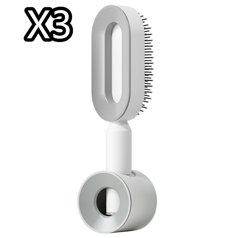 Self-Cleaning Hair Brush for Women | One-Click Cleaning Detangling Comb | 3D Air Cushion Scalp Massage Brush | Anti-Static, No-Pull Hairbrush | Pain-Free Detangling for All Hair Types | Optional Wall-Mounted Storage - Health & Beauty > Personal Care > Hair Care > Hair Styling Tools > Combs & Brushes > Paddle Hairbrushes