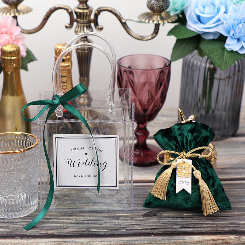 Velvet Bliss|Wedding Velvet Bag|Velvet Gift Bag|Candy Gift Box Packaging|Wine Red Gold Rope|Tote Included -